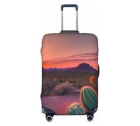 OAZCVBNN Cactus Desert Sunset Print Unico Valigie Copertura per bagagli da viaggio con design elastico antigraffio, Nero , M