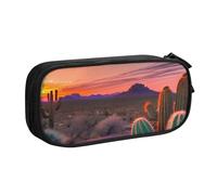 OAZCVBNN Cactus Desert Sunset stampa astuccio per cancellare il trucco penne studenti scuola ufficio multi-scene uso, Nero , taglia unica, Set di zaini per la scuola