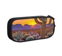 OAZCVBNN Cactus Desert Sunsets - Astuccio con stampa di gomme da cancellare per il trucco, penne, studenti, scuola, ufficio, multi-scene, Nero , taglia unica, Set di zaini per la scuola