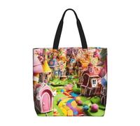 OAZCVBNN Candy Land Print Elegante Tote Riutilizzabile Eco-Friendly Borsa da Viaggio Leggera Lavoro Casual Uso quotidiano