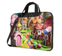 OAZCVBNN Candy Land Print Versatile Laptop Bag Elegante Laptop Case Con Messenger Shoulder Briefcase Options, Nero , 15.6 inch