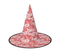 OAZCVBNN Cappello da strega unisex con stampa fenicottero, per carnevale, cosplay, cappello pieghevole e feste a tema
