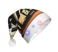 OAZCVBNN Cappello natalizio con stampa di pianoforte, violino e note musicali, accessorio per feste di Capodanno, riunioni