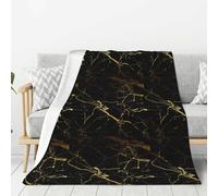 OAZCVBNN Carta da parati con stampa dorata nera per tutto l'anno, versatile coperta, divano, biancheria da letto, idea regalo, super morbida al tatto
