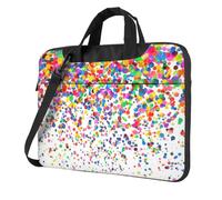 OAZCVBNN Colorato puntini Art Print Versatile Laptop Bag Elegante Laptop Case Con Messenger Spalla Cartella Opzioni, Nero , 15.6 inch