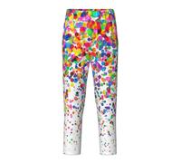 OAZCVBNN Colori puntini arte Stampa Traspirante Pantaloni Stagione Vacanza Festivo Celebrazioni Donne Uomini Pigiama Famiglia Divertimento, Nero , XS(5-6)