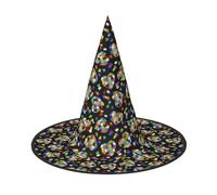 OAZCVBNN Consapevolezza Autismo Pezzi Puzzle Stampa Cuore Unisex Halloween Cappello Strega Per Carnevale Cosplay Cappello Pieghevole E Feste a Tema