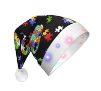 OAZCVBNN Consapevolezza dell'autismo Puzzle Pezzi Stampa Cuore Adulto Glowing Cappello di Natale Festivo Accessorio Festa di Capodanno Celebrazioni Incontri