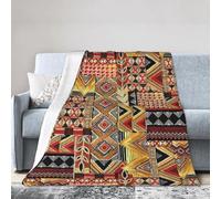 OAZCVBNN Coperta in flanella africana con stampa patchwork tessile per tutte le stagioni coperta per letto divano campeggio coperta da viaggio