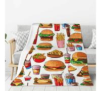 OAZCVBNN Coperta versatile con stampa fast food per tutto l'anno, per divano, biancheria da letto, idea regalo, super morbida al tatto