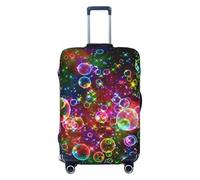 OAZCVBNN Copertura per bagagli da viaggio con stampa di stelle arcobaleno colorate con design elastico antigraffio, Nero , L