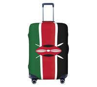 OAZCVBNN Copertura per valigia con stampa bandiera del Kenya, copertura per bagagli da viaggio con design elastico antigraffio, Nero , L