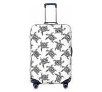OAZCVBNN Copertura per valigia da viaggio con stampa di tartarughe marine con design elastico antigraffio, Nero , M