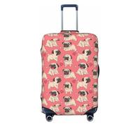 OAZCVBNN Copertura per valigia da viaggio con stampa di un cucciolo di carlino con design elastico antigraffio, Nero , S