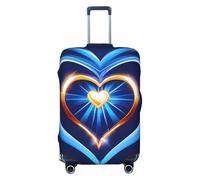 OAZCVBNN Copertura per valigie da viaggio con stampa a cuore blu cielo con design elastico antigraffio, Nero , XL