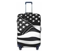 OAZCVBNN Copertura per valigie da viaggio con stampa bandiera americana bianca e nera con design elastico antigraffio, Nero , XL
