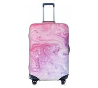 OAZCVBNN Copertura per valigie da viaggio con stampa colorata in marmo rosa pastello blu viola con design elastico antigraffio, Nero , XL