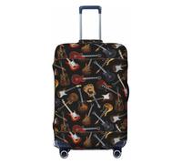 OAZCVBNN Copertura per valigie da viaggio con stampa di chitarre con design elastico antigraffio, Nero , XL