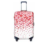 OAZCVBNN Copertura per valigie da viaggio con stampa di cuori rossi cadenti con design elastico antigraffio, Nero , S
