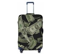 OAZCVBNN Copertura per valigie da viaggio con stampa di denaro con segno del dollaro con design elastico antigraffio, Nero , M