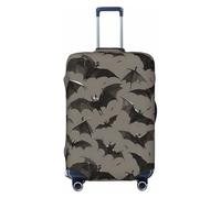 OAZCVBNN Copertura per valigie da viaggio con stampa di pipistrelli grigi di Halloween con design elastico antigraffio, Nero , M