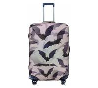 OAZCVBNN Copertura per valigie da viaggio con stampa di pipistrelli grigi di Halloween con design elastico antigraffio, Nero , M