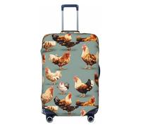 OAZCVBNN Copertura per valigie da viaggio con stampa di polli, con design elastico antigraffio, Nero , S