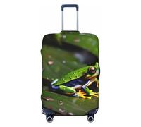 OAZCVBNN Copertura per valigie da viaggio con stampa di rane dell'albero della pace con design elastico antigraffio, Nero , L