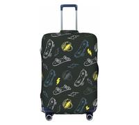 OAZCVBNN Copertura per valigie da viaggio con stampa di skateboard graffiti con design elastico antigraffio, Nero , M