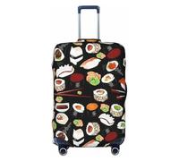 OAZCVBNN Copertura per valigie da viaggio con stampa giapponese nera con design elastico antigraffio, Nero , L