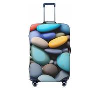 OAZCVBNN Copertura unica colorata dei bagagli di viaggio delle coperture della valigia della stampa dei ciottoli con l'anti progettazione elastica del graffio, Nero , M