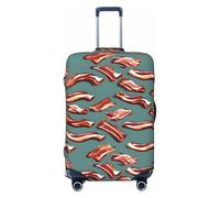 OAZCVBNN Copertura unica per valigie da viaggio con motivo a pancetta striata con design elastico antigraffio, Nero , L