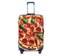 OAZCVBNN Copertura unica per valigie da viaggio con stampa di pizza, con design elastico antigraffio, Nero , M