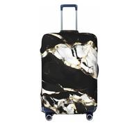 OAZCVBNN Copertura unica per valigie da viaggio con stampa di texture in marmo bianco e nero con design elastico antigraffio, Nero , XL