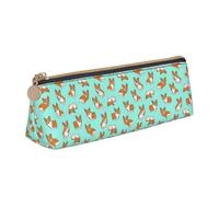 OAZCVBNN Corgi, astuccio in pelle con stampa di un cane, elegante, per scuola, viaggi, organizzazione trucchi, leggero