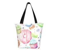 OAZCVBNN Cupcakes Donuts Muffin Zucchero Stampa Comoda Borsa a Tracolla Borsa da Spiaggia Viaggi Lavoro Casual Uso quotidiano Trendy