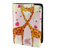OAZCVBNN Custodia a portafoglio per passaporto con giraffa, cuore, fiore, farfalla, per uomini e donne, per viaggi di lavoro e tempo libero