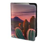OAZCVBNN Custodia a portafoglio per passaporto con stampa di cactus deserto tramonto uomo e donna per viaggi di lavoro e tempo libero