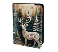 OAZCVBNN Custodia a portafoglio per passaporto con stampa di cervi natalizi per uomini e donne, per viaggi di lavoro e tempo libero