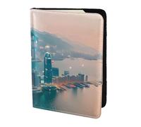 OAZCVBNN Custodia a portafoglio per passaporto con stampa di Hong Kong per uomini e donne, per viaggi di lavoro e tempo libero