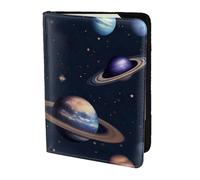 OAZCVBNN Custodia a portafoglio per passaporto con stampa di pianeta stelle e Via Lattea, per uomini e donne, per viaggi di lavoro e tempo libero