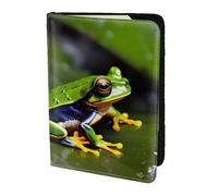 OAZCVBNN Custodia a portafoglio per passaporto con stampa di rane dell'albero della pace, per viaggi di lavoro e tempo libero