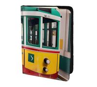 OAZCVBNN Custodia a portafoglio per passaporto con stampa di tram di Lisbona, per uomini e donne, per viaggi di lavoro e tempo libero