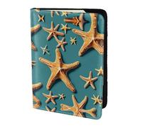 OAZCVBNN Custodia a portafoglio per passaporto da uomo e donna con stampa di stelle marine sulla spiaggia, per viaggi di lavoro e tempo libero