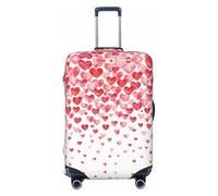 OAZCVBNN Custodia elastica universale per valigia, lavabile, con stampa di cuori rossi che cadono, accessorio da viaggio, Nero , L, Bagaglio a mano
