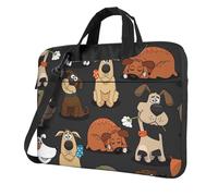 OAZCVBNN Dog Corgi Stampa Versatile Laptop Bag Elegante Laptop Case Con Messenger Spalla Cartella Opzioni, Nero , 13 inch