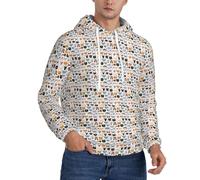 OAZCVBNN Felpa con cappuccio unisex alla moda con stampa di cani e gatti, bulldog, beagle, labrador, abbigliamento casual per attività all'aperto e campeggio, Nero , XS