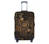 OAZCVBNN Gears Clock Bronze Century Print Unique - Copertura per valigie da viaggio con design elastico antigraffio, Nero , L