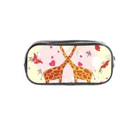OAZCVBNN Giraffa Cuore Fiore Farfalla Stampa Ragazzi Ragazze per Cancelleria Trasparente Organizzatore Cancelleria Astuccio Forn