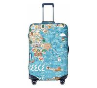 OAZCVBNN Grecia Map Print Unique Suitcase Covers Travel Luggage Cover con elastico Anti Scratch Design, Nero , S